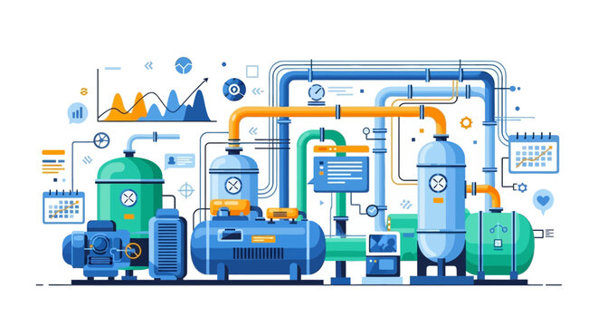 Industrial Pumping Station Equipment and Process Flow.