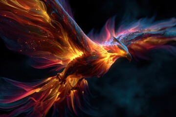 Fototapeta premium Phoenix Rising from Ashes Abstract Stock Images