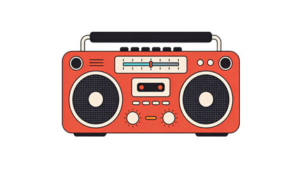 Fototapeta premium retro cassette tape on white background