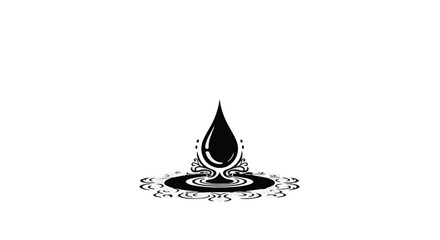 Fototapeta premium Water drop creates a perfect ripple effect on a liquid surface, symbolizing purity, environmental conservation, and the delicate nature of our planet's most essential life-sustaining resource.