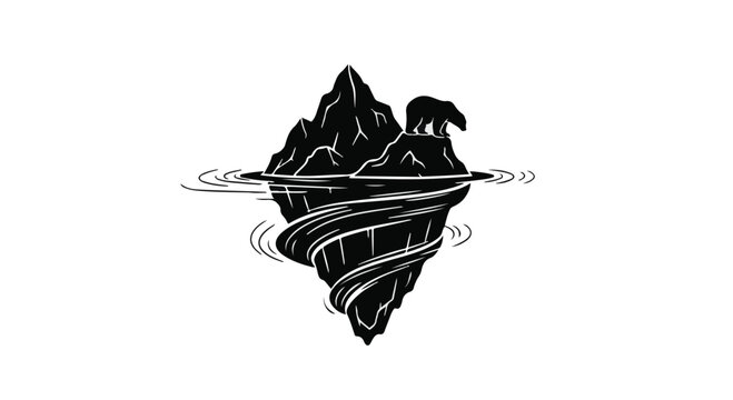 Bear standing atop a melting iceberg illustrates the urgent environmental challenges and the precarious state of global ecosystems threatened by rapidly rising temperatures and climate change issues.