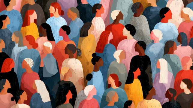 Diversity inclusion and equality concept showing diverse people united together representing multicultural community, social harmony, equal opportunity, respect and inclusive society values