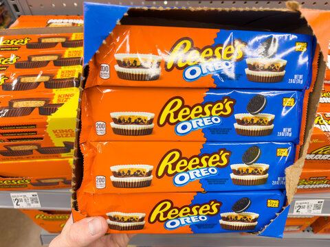 Reeses Oreo Candy Bars Display Box On Store Shelf