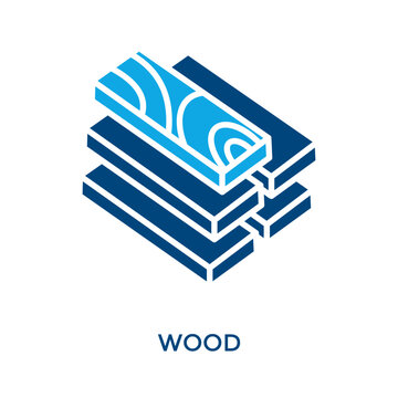 Wood Icon Dual Tone Style. Vector Illustration For Graphic Design