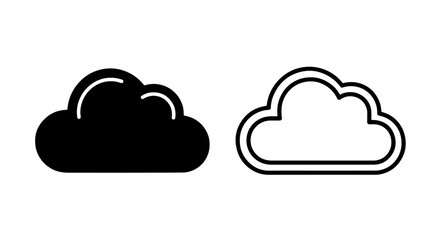 Fototapeta premium Simple cloud storage icon representing data computing and modern digital web services solution