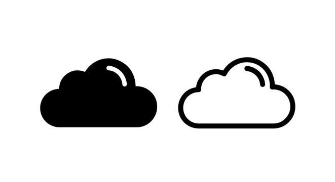 Basic cloud storage icon for digital computing services and modern online data management solution