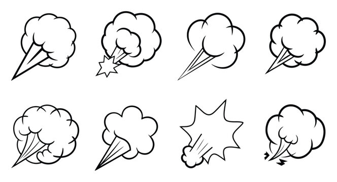 Cartoon Explosion Cloud Vector Graphic