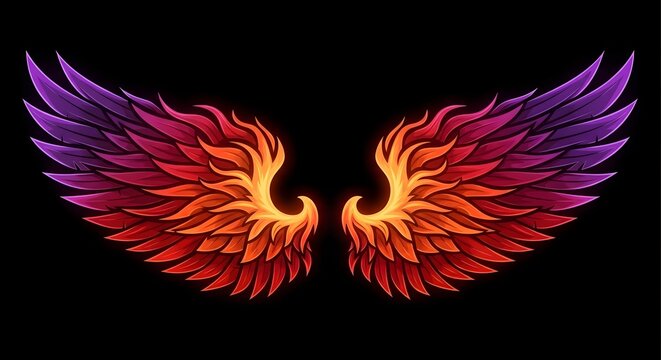 Flaming Gothic Wings Design &ndash; Bold Urban Streetwear Graphic