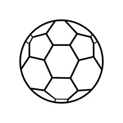 Fototapeta premium Black and white illustration of a soccer ball, geometric polygonal pattern