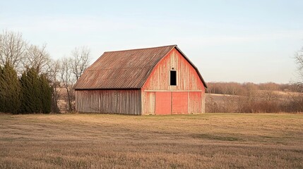 Obraz premium Renovating an old barn into a stylish guest house or storage space .