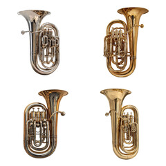 Fototapeta premium Illustration - Euphonium isolate on transparent png.