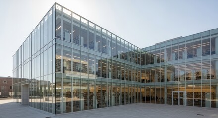 Obraz premium Modern glass office building exterior