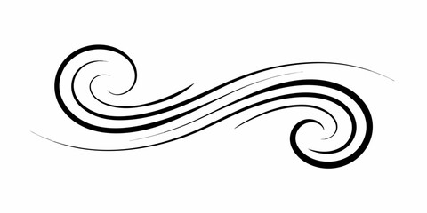 Obraz premium Elegant black swirl design with flowing lines and symmetrical curves