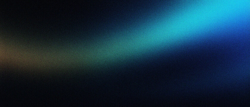 Cinematic light leak with soft blue and teal glow on black background. Ethereal lens flare with grainy film texture. Abstract neon light overlay for creative photo editing and video overlays.