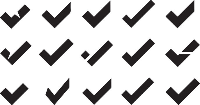 Black checkmarks on a white background pattern design