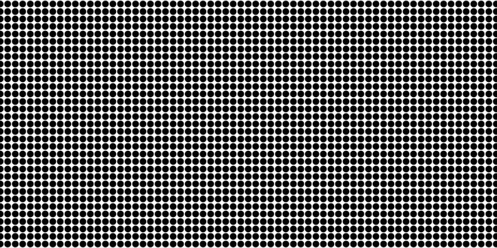 Black polka dots seamless pattern on white background. Halftone minimalist abstract wall in diagonal lines.