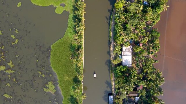 Kerala Backwaters Boats Top View