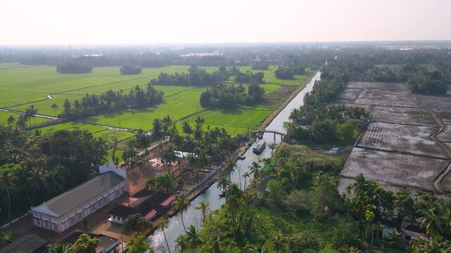 Alleppey Waterways Boat Houses Aerial
