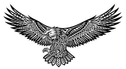 Obraz premium Eagle with wings spread wide.