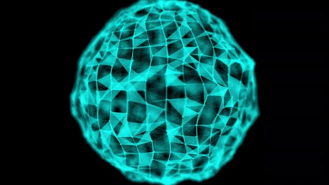 Triangulaton sphere with DOF. Computer generated 3d render