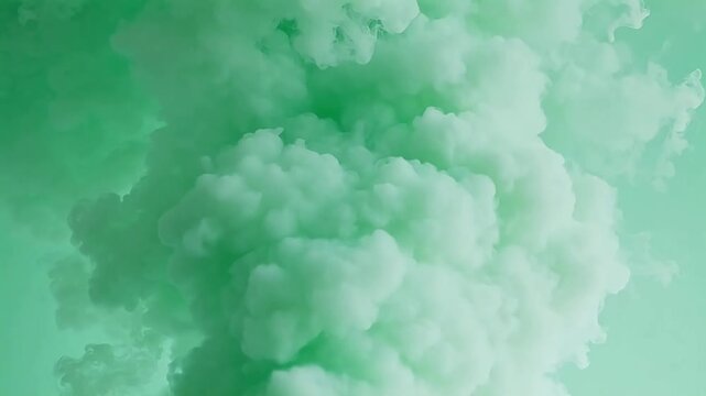 Green smoke cloud in liquid