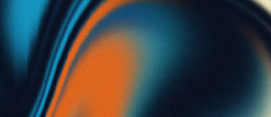 Abstract Grainy Gradient Background with Liquid Motion Waves in Orange and Blue © mr fida 