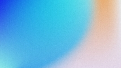 Obraz premium A soft, grainy abstract gradient background blending deep blue, cyan, and warm peach tones with subtle noise texture.