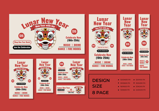 Lunar New Year Festival and Event Promotion Web Banner Template Set