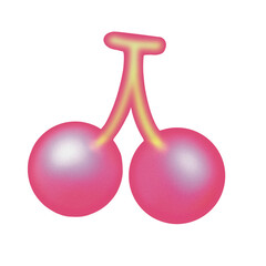 Cherry Airbrushed Vector with White Background © lumi