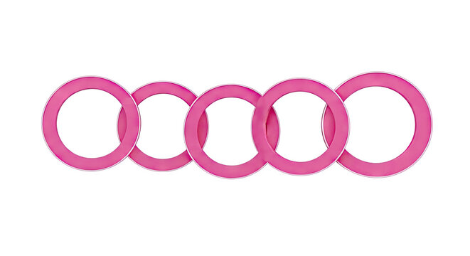 Five Interlocking Pink Rings