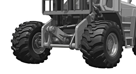 Obraz premium Heavy Duty Log Loader Illustration Isolated on White Background