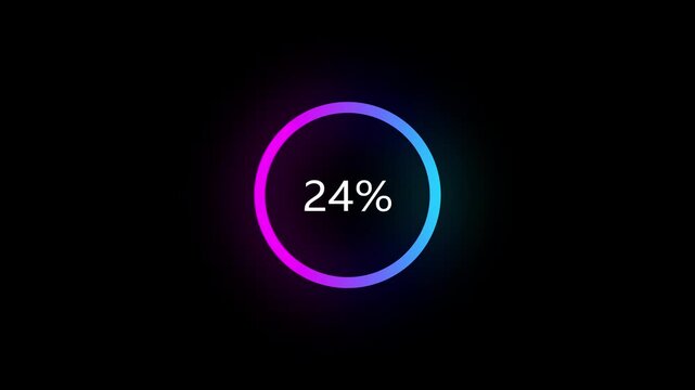 Animated of circle loading icon . 1 to 24% loading concept icon. and creating a stunning 4k video.