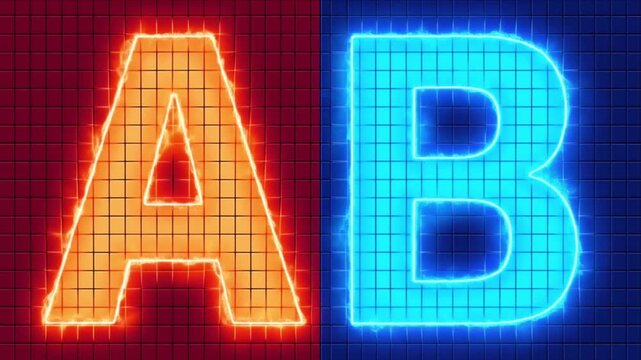 Infographic concept art of binary power transition on split matrix.