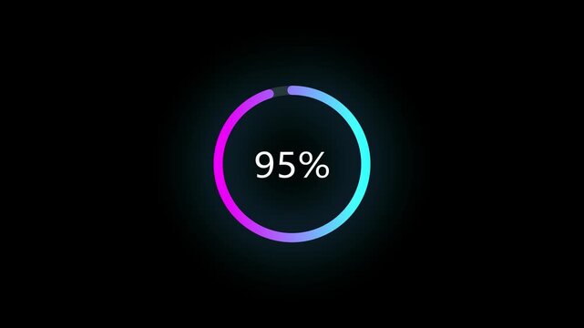 Animated of circle loading icon . 1 to 95% loading concept icon. and creating a stunning 4k video.