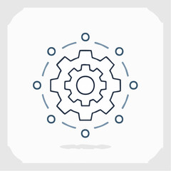 Fototapeta premium Automation Icon. AI Process Gear Line Vector Symbol