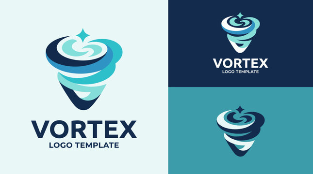 The vortex logo design captures movement and fluidity, symbolizing dynamism and innovation, ideal for brands seeking modernity and excitement in their visual identity.