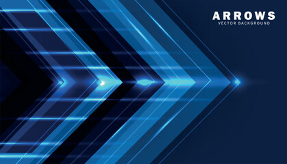 Moving forward arrows in glowing blue lights Background © jadamprostore