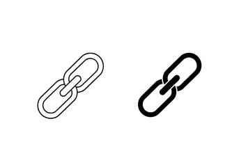 Obraz premium Two chain links are shown in a simple line drawing style side by side