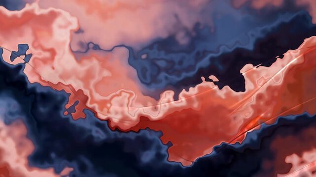 Elegant blue and peach silk fabric background with soft, flowing waves and a luxurious satin texture