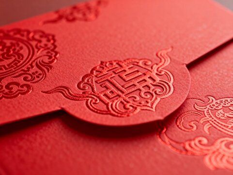 Red Chinese Wedding Envelope with Double Happiness Symbol