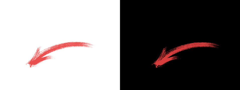 Red Hand Drawn Arrow Curve