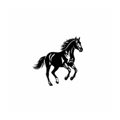 Obraz premium Running horse silhouette graphic