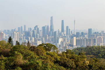 Obraz premium Guangzhou, China, city view from Baiyun Mountain