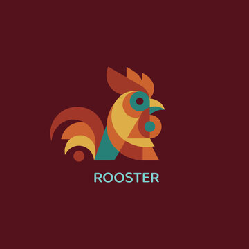 This vibrant rooster logo features an array of colors, representing vitality and energy, perfect for branding related to farming, food industries, or art.