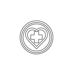 Fototapeta premium Medical Cross Heart Symbol Icon.