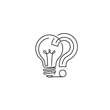 Light Bulb with Question Mark Symbol.