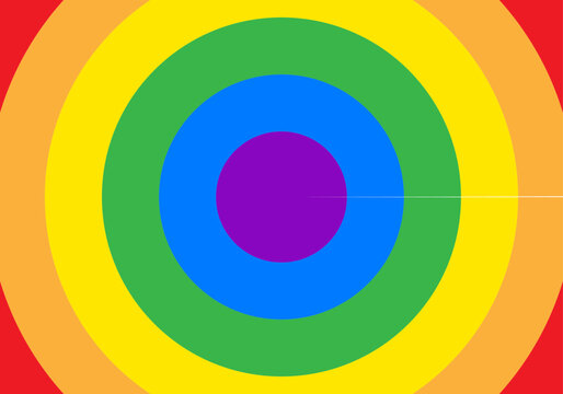 Fondo con c&iacute;rculos conc&eacute;ntricos de los colores de la bandera arco&iacute;ris lgbtq que simboliza el orgullo y la diversidad 