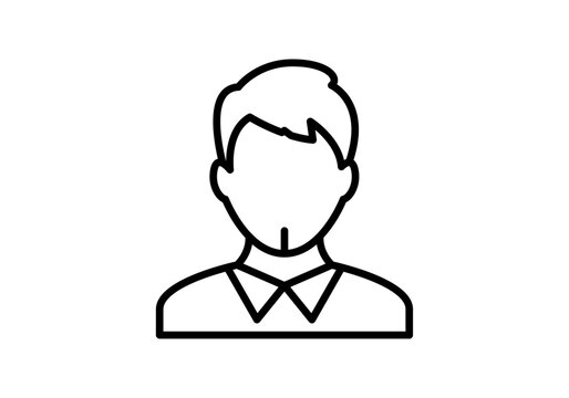 Icono lineal de un hombre de negocios con camisa y barba tipo perilla