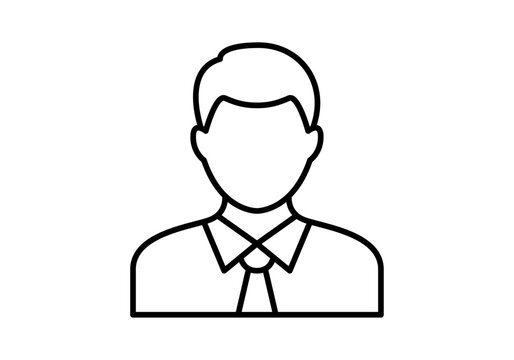 Icono lineal de un hombre de negocios con camisa y corbata