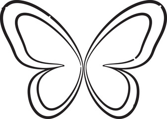 Obraz premium Simple outline of butterfly wings